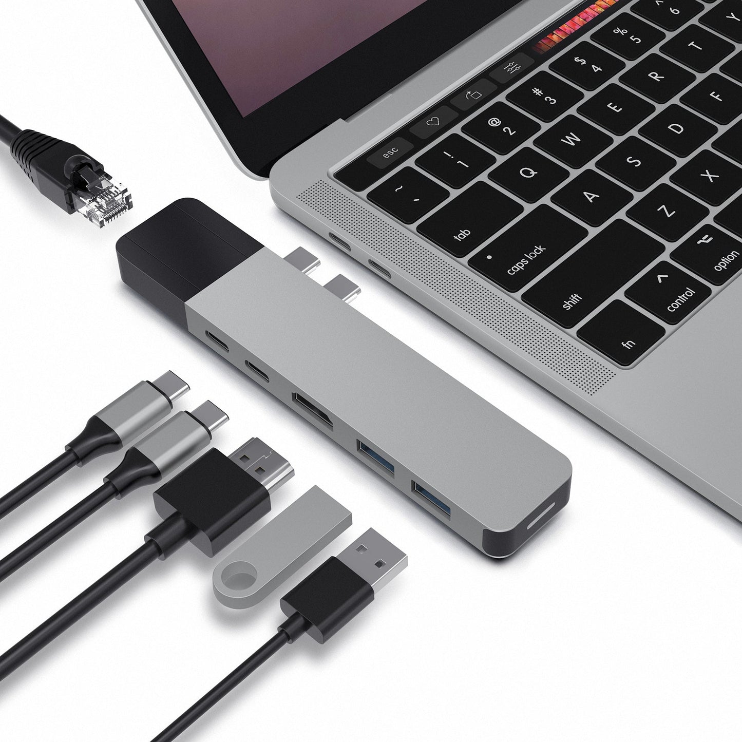 HUB NET 6-in-2 MacBook Pro Gray GN28N-GRAY