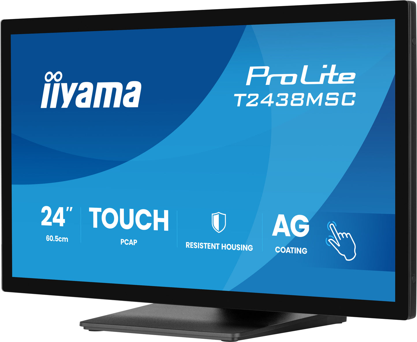 IIYAMA T2438MSC-B2 23,8inch Bonded PCAP Bezel Free 10P Touch with Anti-Fingerprint coating 1920x1080 IPS panel DisplayPort HDMI