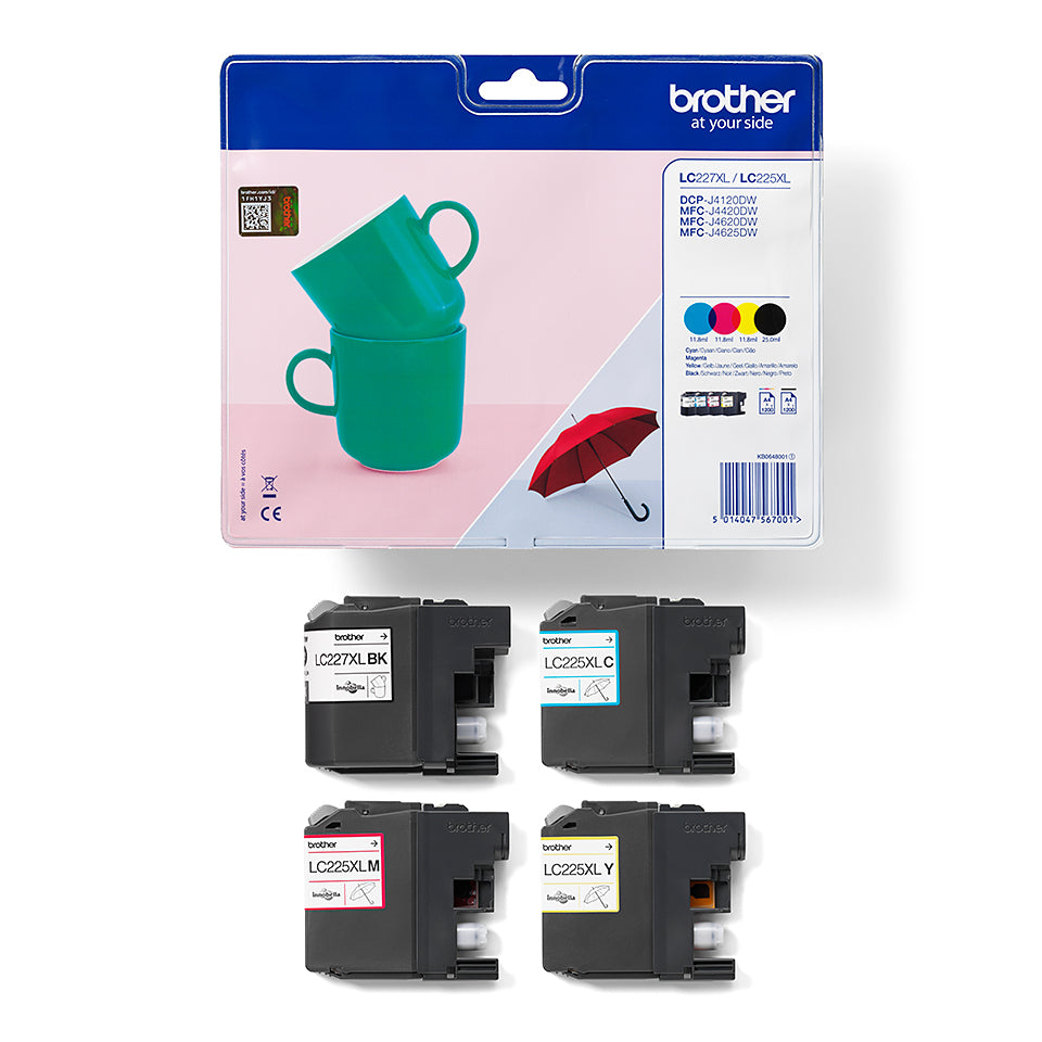 Brother LC227XLVALBP inktcartridge BK/C/M/Y hoog rendement