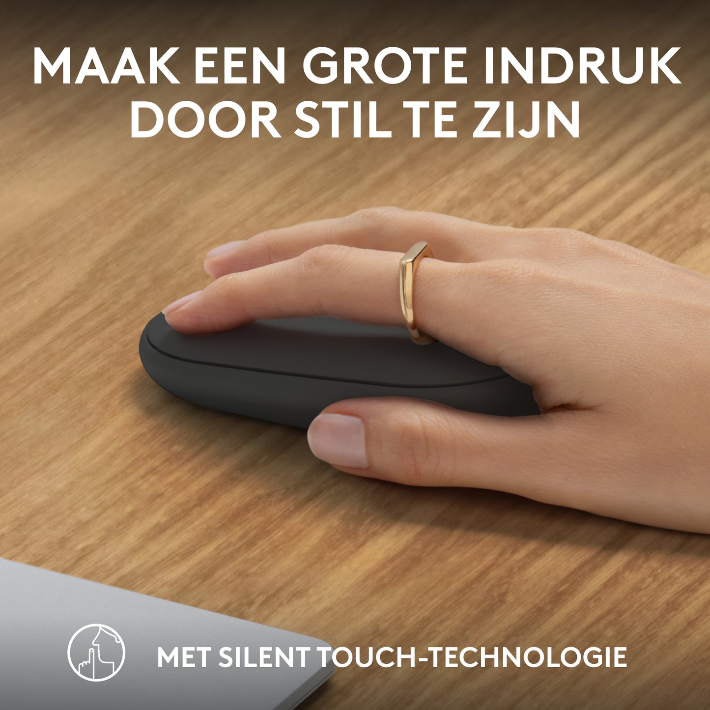Logitech Pebble Mouse 2 M350s dunne draadloze Bluetooth-muis, Graphite, draagbaar, licht, aanpasbare knop, stil klikken, Easy-Switch, Window