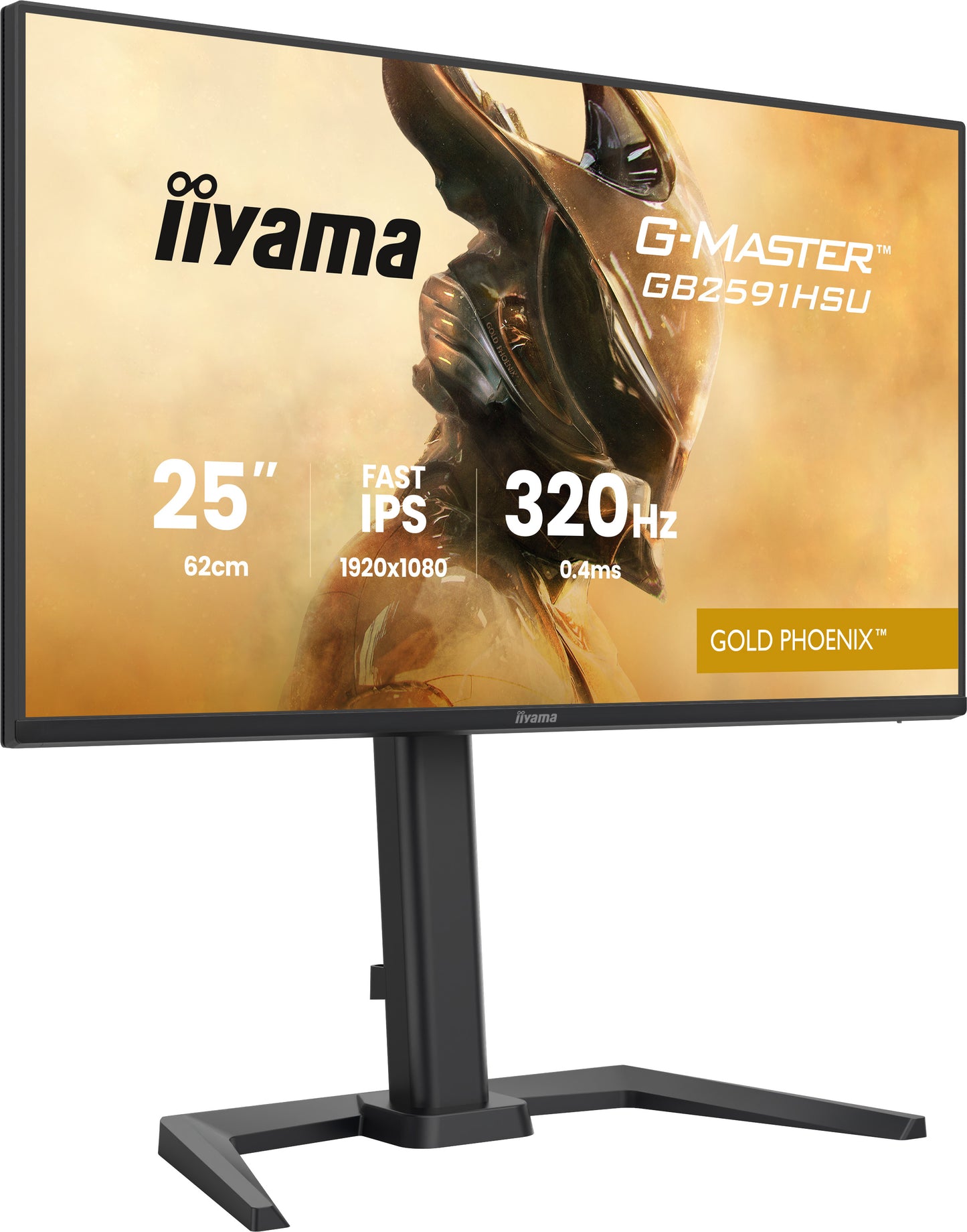 IIYAMA GB2591HSU-B1 G-Master Gold Phoenix 24.5inch Fast IPS FHD 320Hz 350cd/m2 0.4ms 2xHDMI 2.1 DP USB 2x3.2+2xC Speakers 15cm Adj.