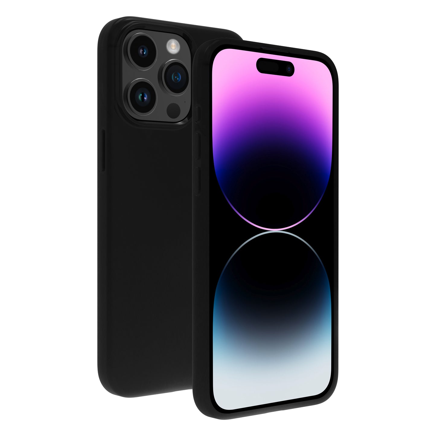 BeHello iPhone 15 Pro Max Soft Touch Case Magnetic Ring Black