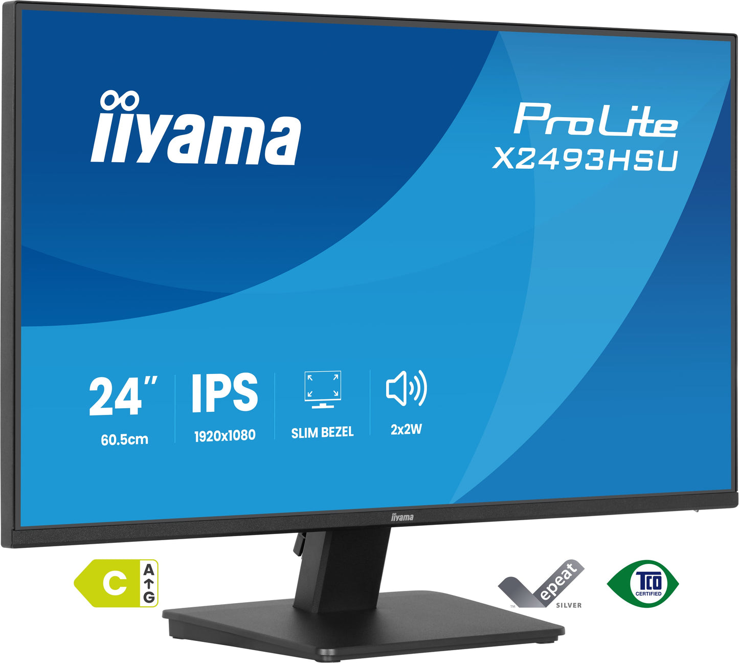 IIYAMA X2493HSU-B1 24inch IPS FHD 120Hz 350cd/m2 1ms 1500:1 HDMI DP USB 2x2.0 Speakers