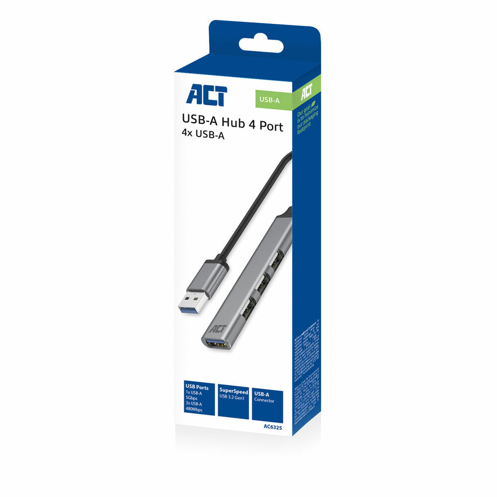 ACT USB-A hub 3.0, 4 poorts USB-A