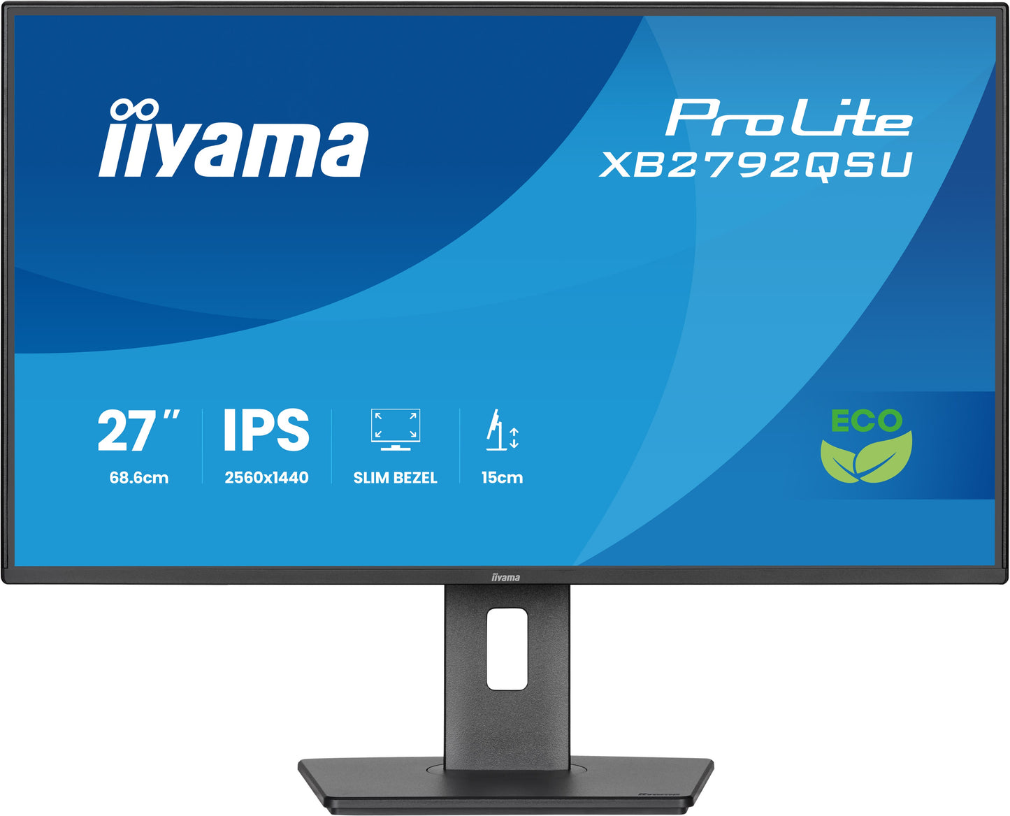 IIYAMA 27WIDE LCD, 2560 x 1440, 120 Hz IPS panel, LED Bl., Adaptive Sync, USB-Hub(2xOut v3.2), Pivot, Height Adjust.(15cm), 350 cd/m², 1500