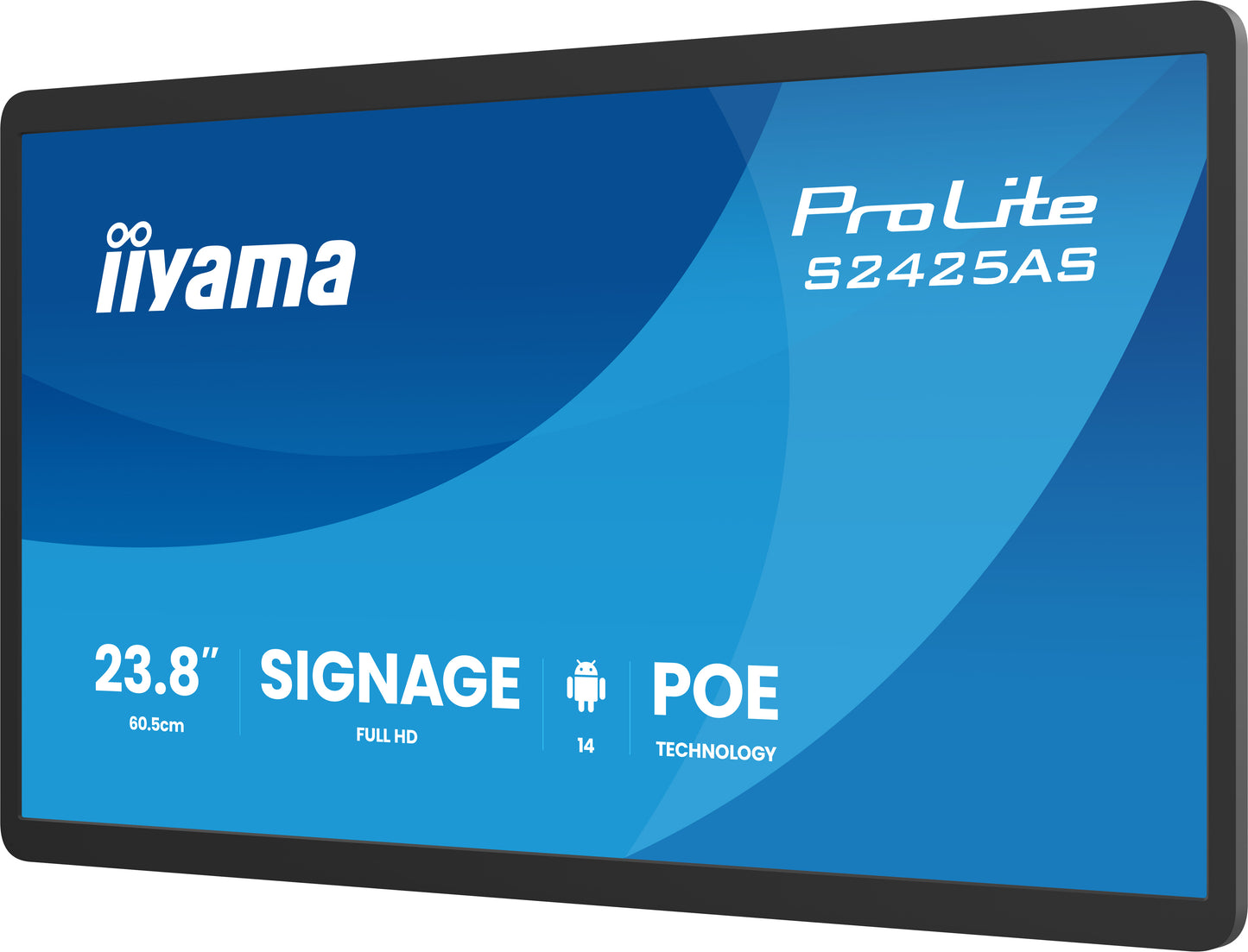 IIYAMA 24inch Small Format Signage with Android 14+GMS iiSignage2cmS supported Octo-core RK3576 4GB RAM Storage 32GB 1920x1080