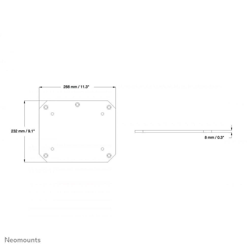 Fixed Floor Plate for 2250/2500-series - small (bolt down)