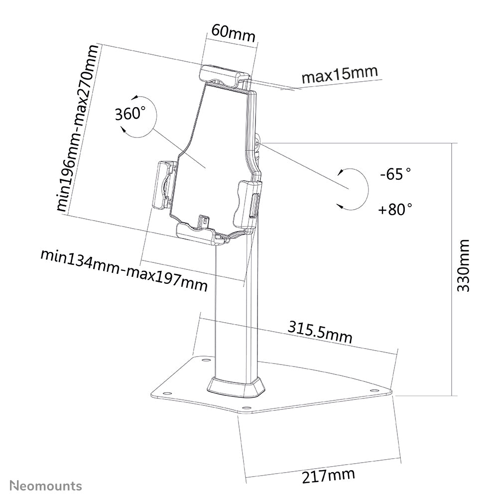 NewStar Tablet Desk Stand TABLET-D150SILVER