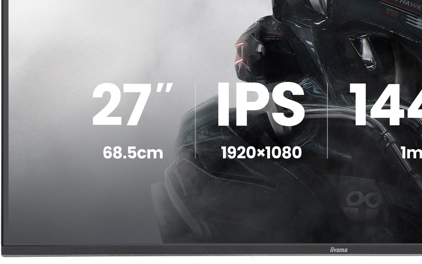 IIYAMA 27WIDE LCD, G-Master Black Hawk, 1920 x 1080, 144 Hz IPS panel, LED Bl., Freesync,  USB-Hub(2xOut v2.0), Pivot, Height Adjust.(15cm)