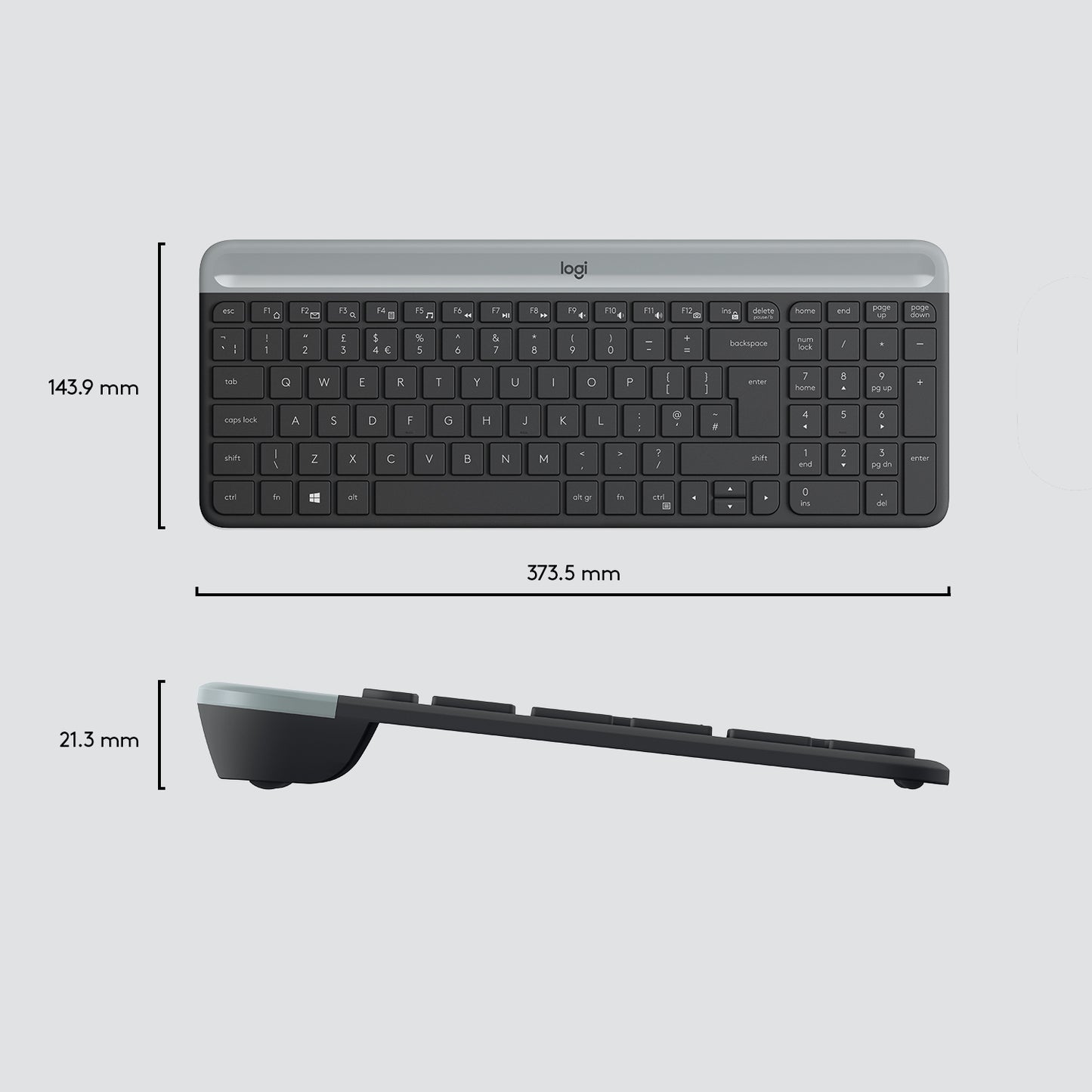Slim Wireless Keyboard and Mouse Combo MK470 - GRAPHITE - US INTL - INTNL