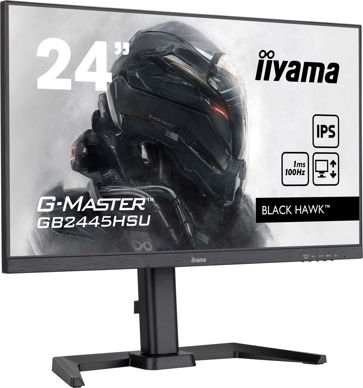 IIYAMA 24 inch WIDE LCD  G-Master Black Hawk  1920 x 1080  IPS panel  Adaptive Sync   USB-Hub(2xOut v2.0)  Pivot   300 cd/m2