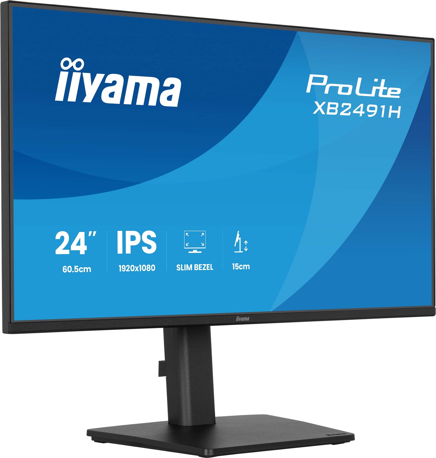 Iiyama Prolite XB2491H-B1 24WIDE LCD, 1920 x 1080, 120 Hz IPS panel, LED Bl., Adaptive Sync, Pivot, Height Adjust.(15cm), 350 cd/m², 1500:1