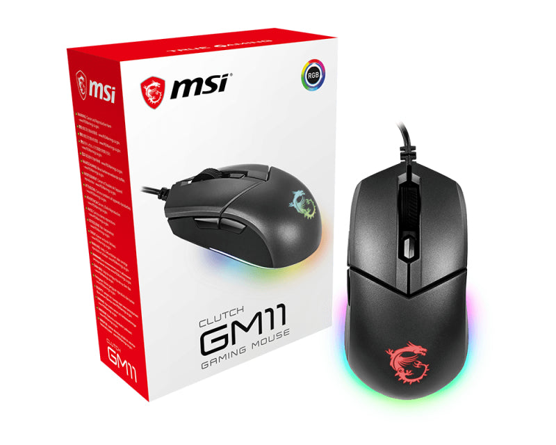 MSI GM11 CLUTCH BLACK Gaming Mouse Optical Wired RGB light