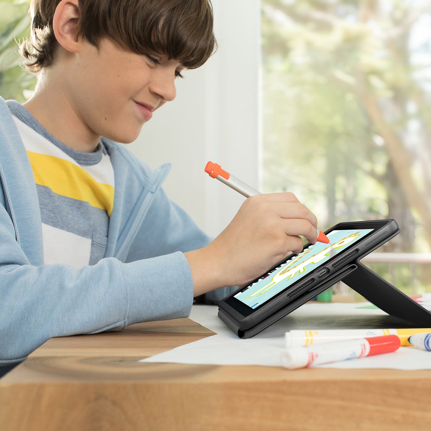 Logitech Rugged Folio iPad (7th + 8th+ 9th generation). - GRAPHITE - Azerty