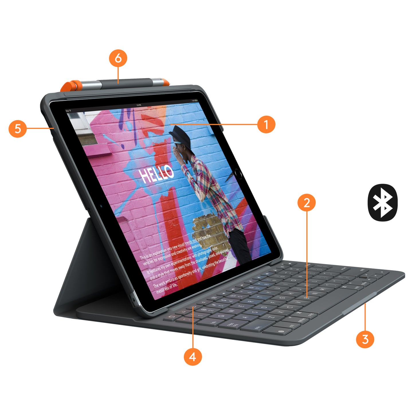 Logitech Slim Folio for iPad (7th + 8th+ 9th generation)  - GRAPHITE - Azerty