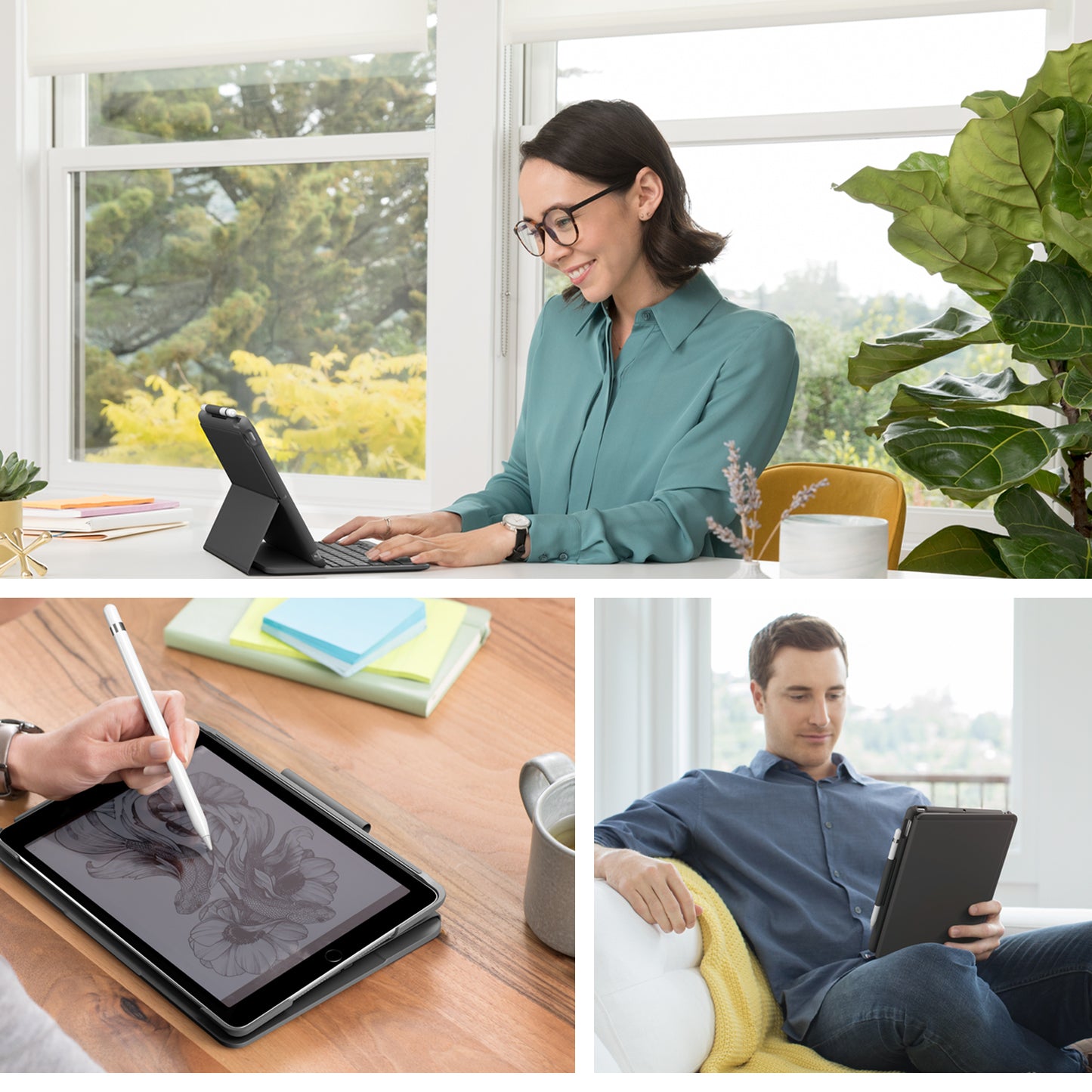 Logitech Slim Folio for iPad (7th + 8th+ 9th generation)  - GRAPHITE - Azerty