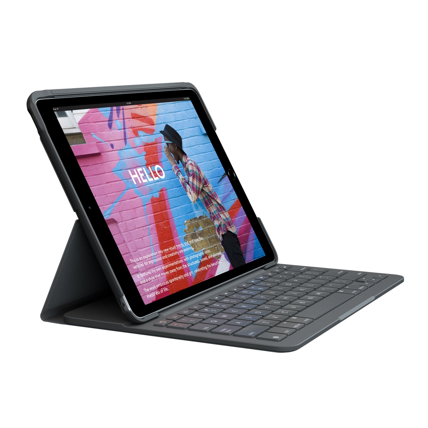 Logitech Slim Folio for iPad (7th + 8th+ 9th generation)  - GRAPHITE - Azerty