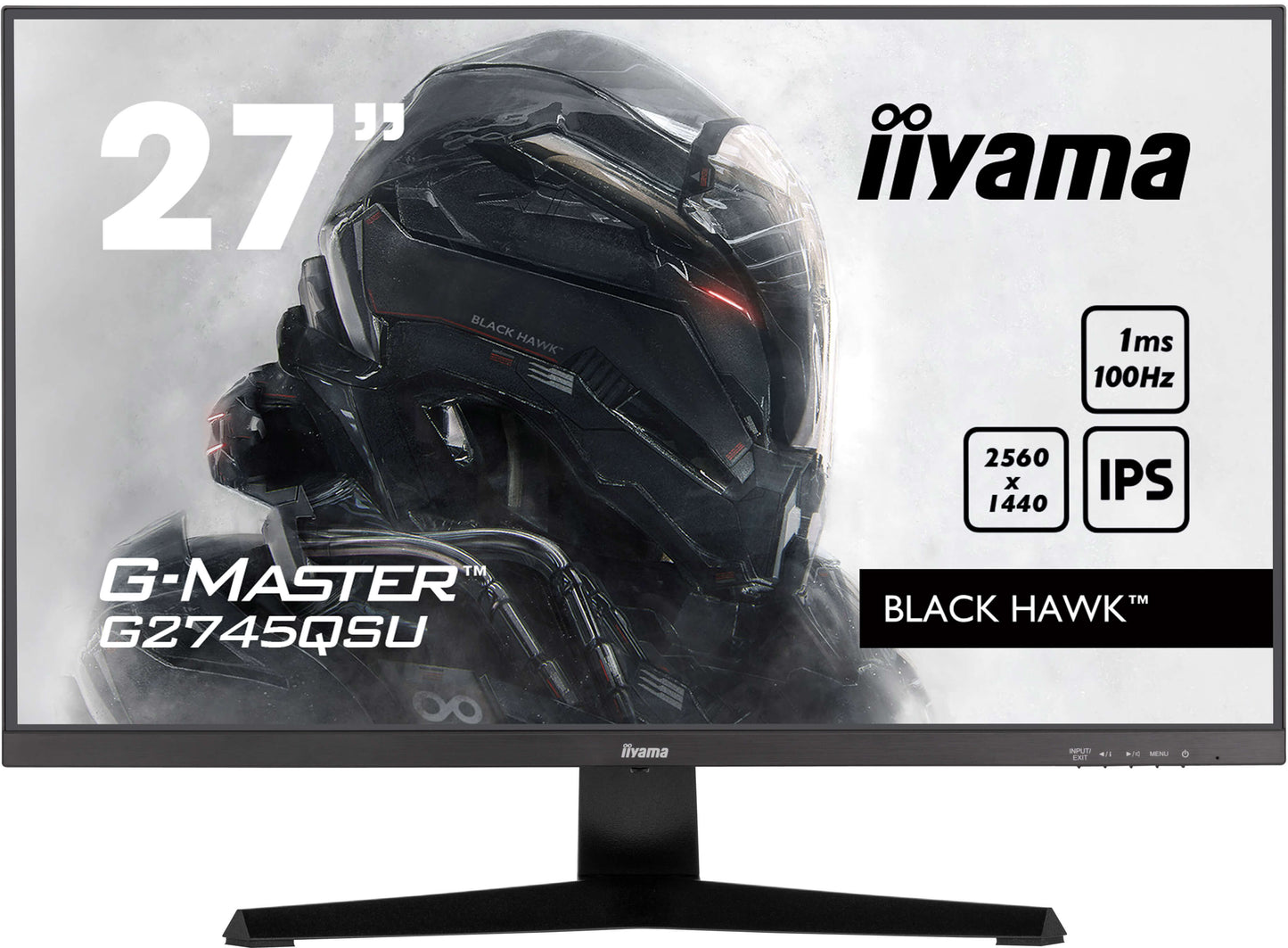 IIYAMA 27WIDE LCD  G-Master Black Hawk  2560 x 1440  QHD  IPS panel  USB-Hub(2xOut v3.2)  Adaptive Sync   300 cd/m²  80.000.000:1 ACR