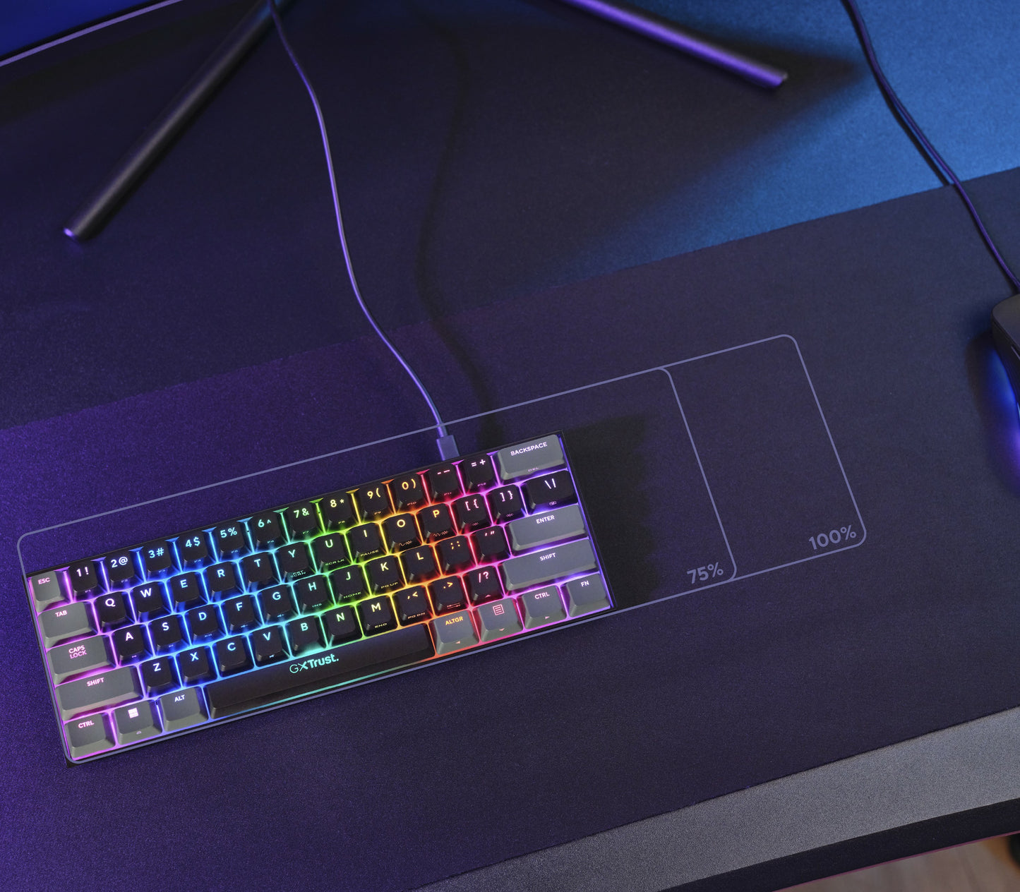 TRUST GXT867 ACIRA 60% MINI GAMING KEYBOARD BE