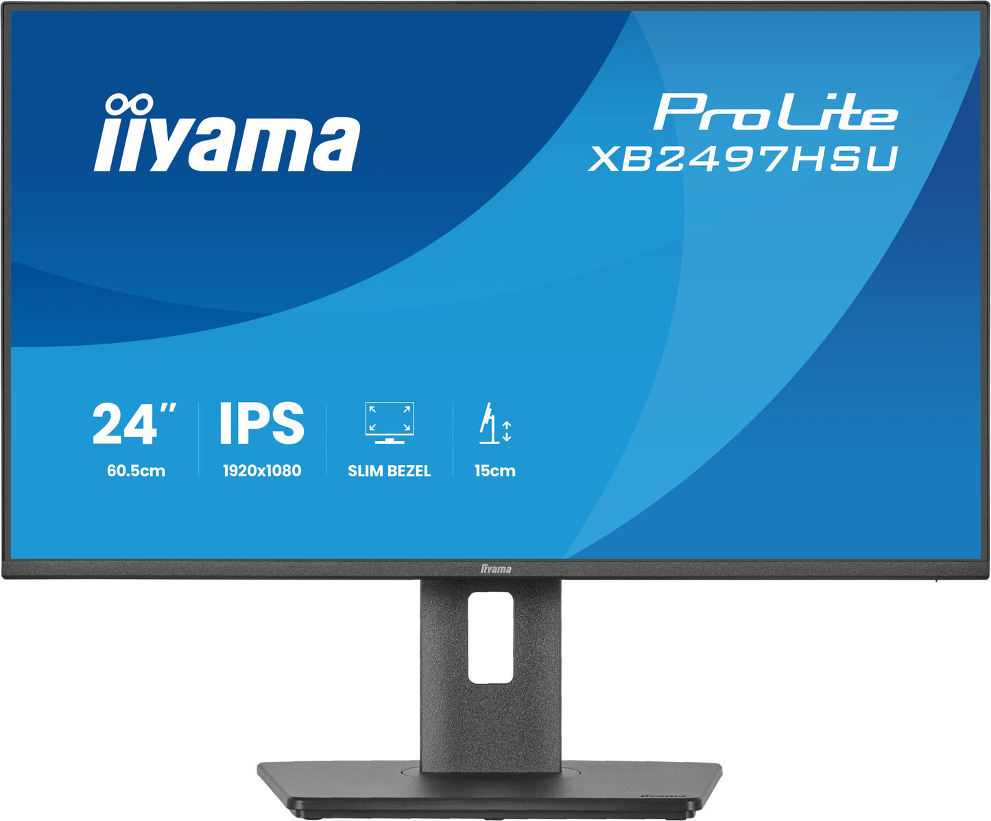 IIYAMA 24inch IPS-panel 1920x1080 120Hz EyeComfort 15cm Height Adj. Stand 350cd/m2 Speakers HDMI DisplayPort 1ms MPRT USB 2x