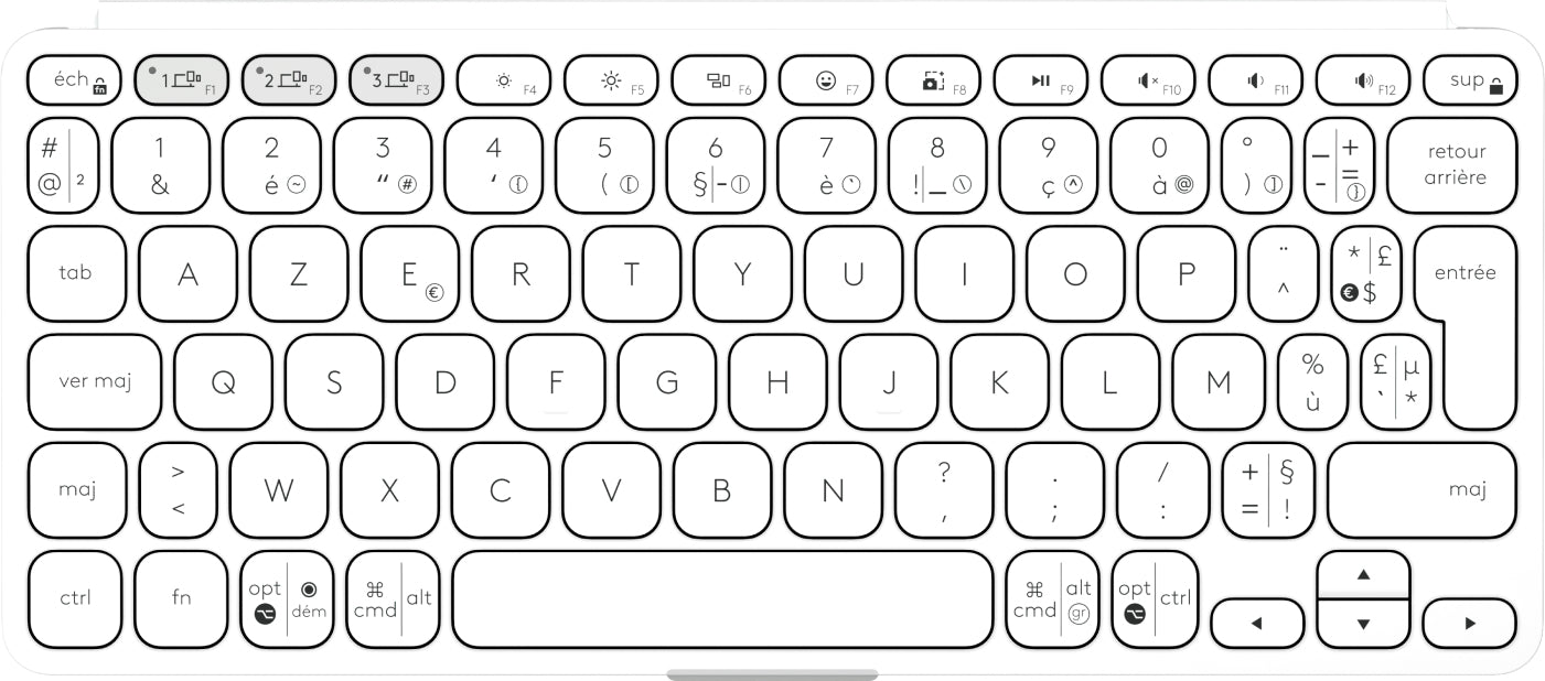 Logitech Keys-to-go 2 Universal - Pale grey - Azerty