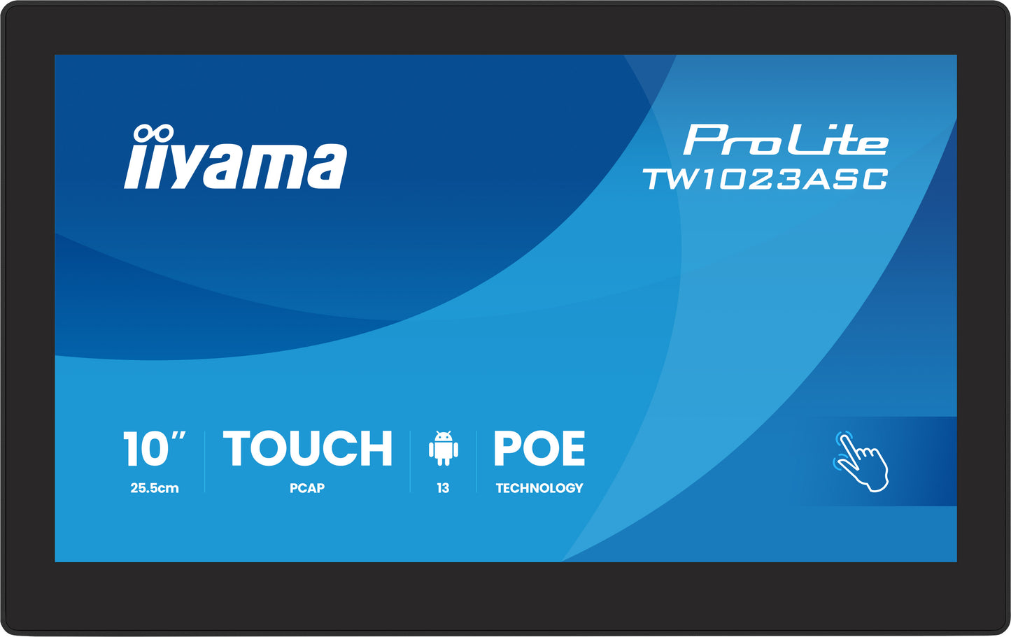 IIYAMA 10,1 LCD Panel-PC with Android and PoE, Projective Capacitive Bezel Free 10-Points Touch Screen, 1280 x 800, IPS panel, LED Bl., Fla