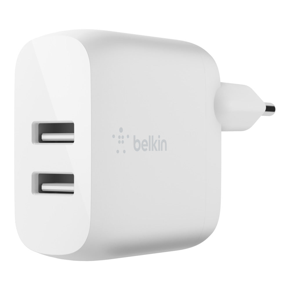BELKIN Dual USB-A Wall Charger w/ 1M PVC A-C 24W WHT