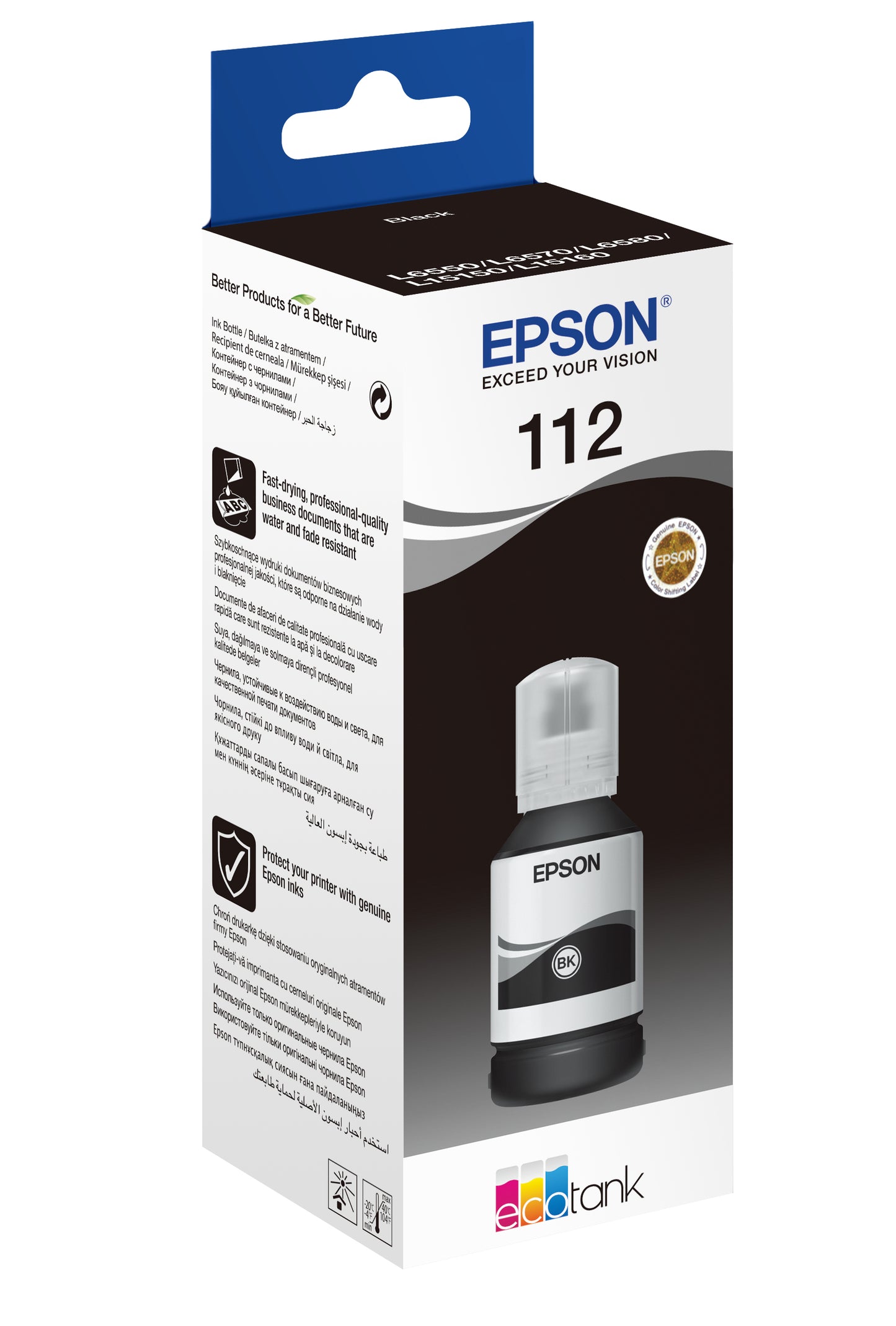 EPSON 112 EcoTank Pigment Black ink bottle