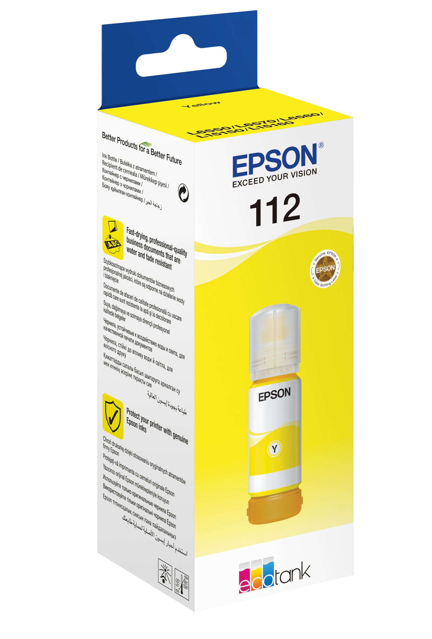 EPSON 112 EcoTank Pigment Yellow ink bottle