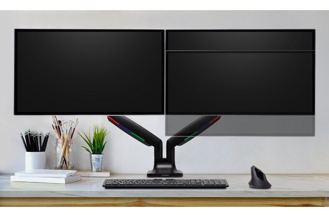 One-Touch Height Adjustable Dual Monitor K59601WW