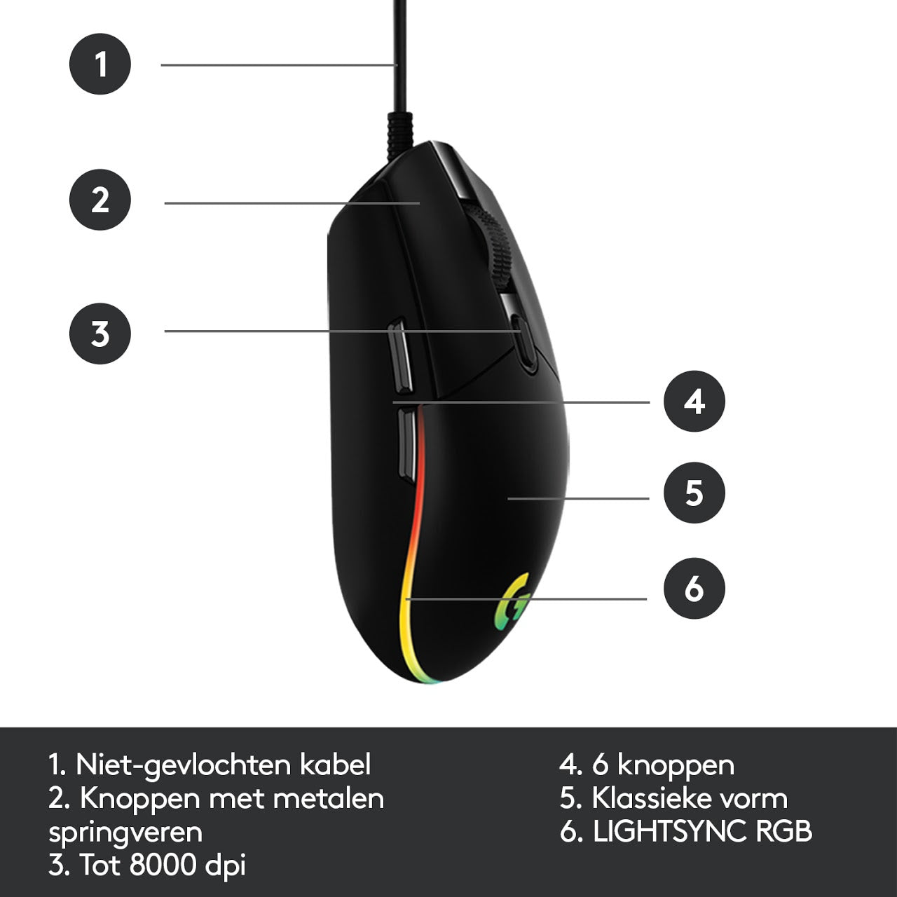 LOGITECH G203 GAMING MOUSE BlACK