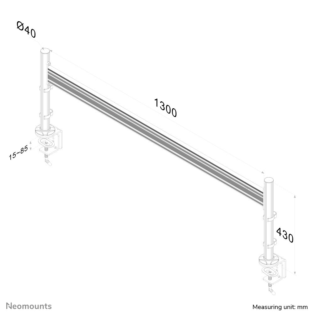 Flat Screen Desk Toolbar for 3 screens (43 x 100 cm)