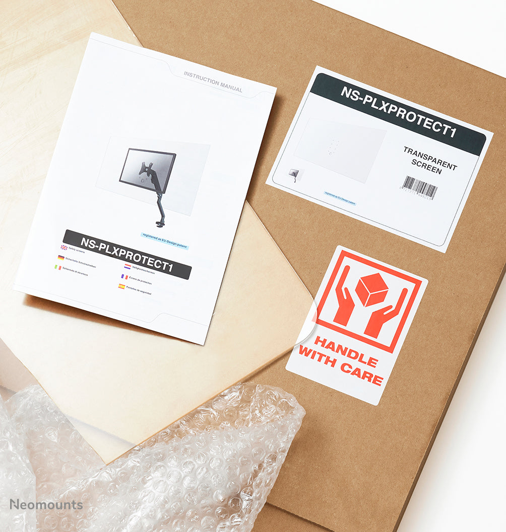 Transparent Protection Screen for dual monitor use - assembly on VESA 100x100 mm