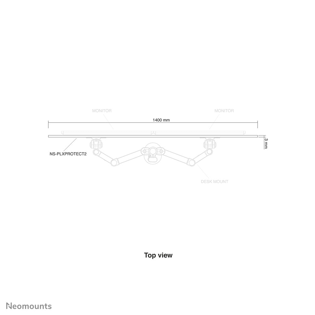 Transparent Protection Screen for dual monitor use - assembly on VESA 100x100 mm