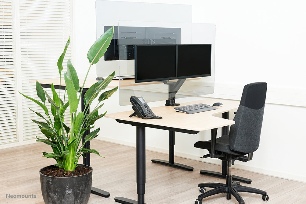 Transparent Protection Screen for dual monitor use - assembly on VESA 100x100 mm