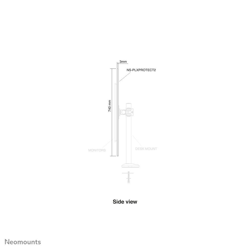 Transparent Protection Screen for dual monitor use - assembly on VESA 100x100 mm
