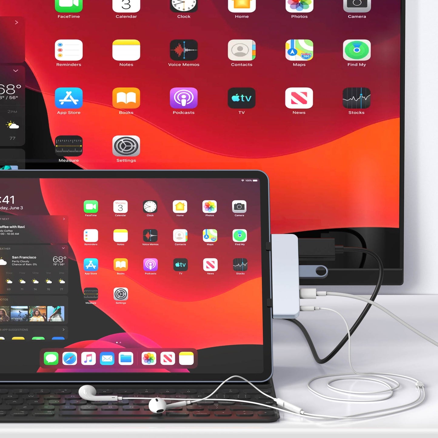 HyperDrive 4-in-1 USB-C Hub for iPad Pro HD319E-GRAY