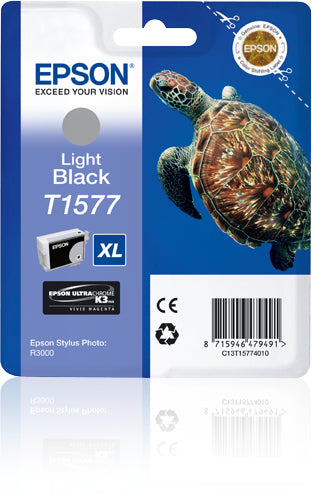 EPSON T1577 inktcartridge licht zwart standard capacity 1-pack blister zonder alarm