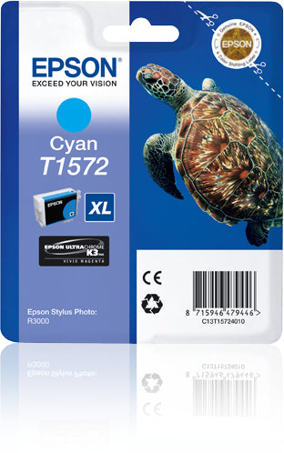 EPSON T1572 inktcartridge cyaan standard capacity 1-pack blister zonder alarm