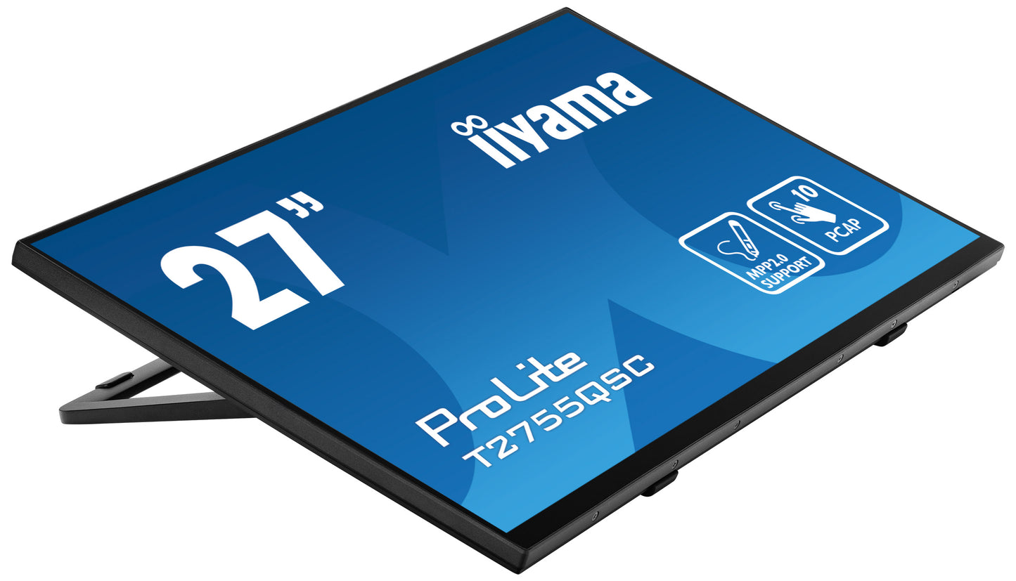 IIYAMA 27W LCD Bonded Projective Capacitive 10-Points Touch QHD Bezel Free IPS
