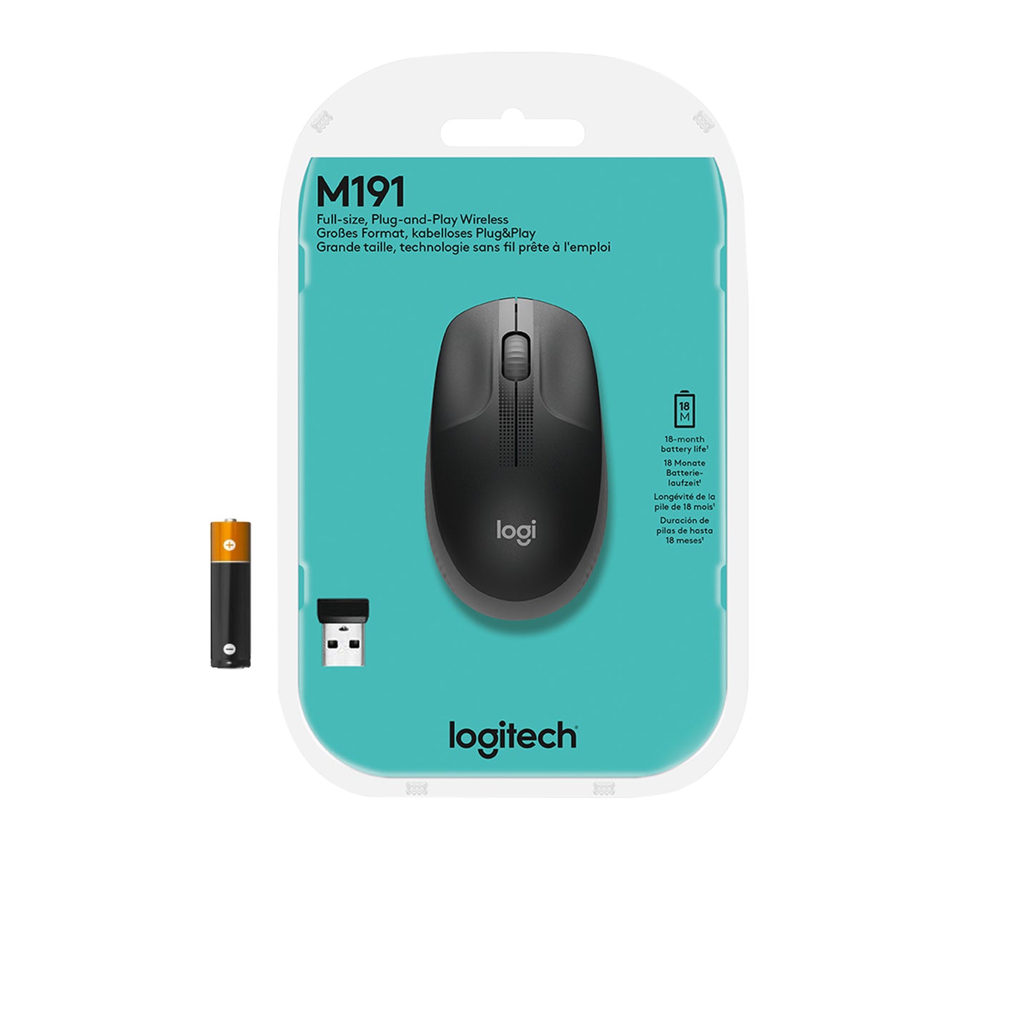 Logitech wireless mouse m190 black