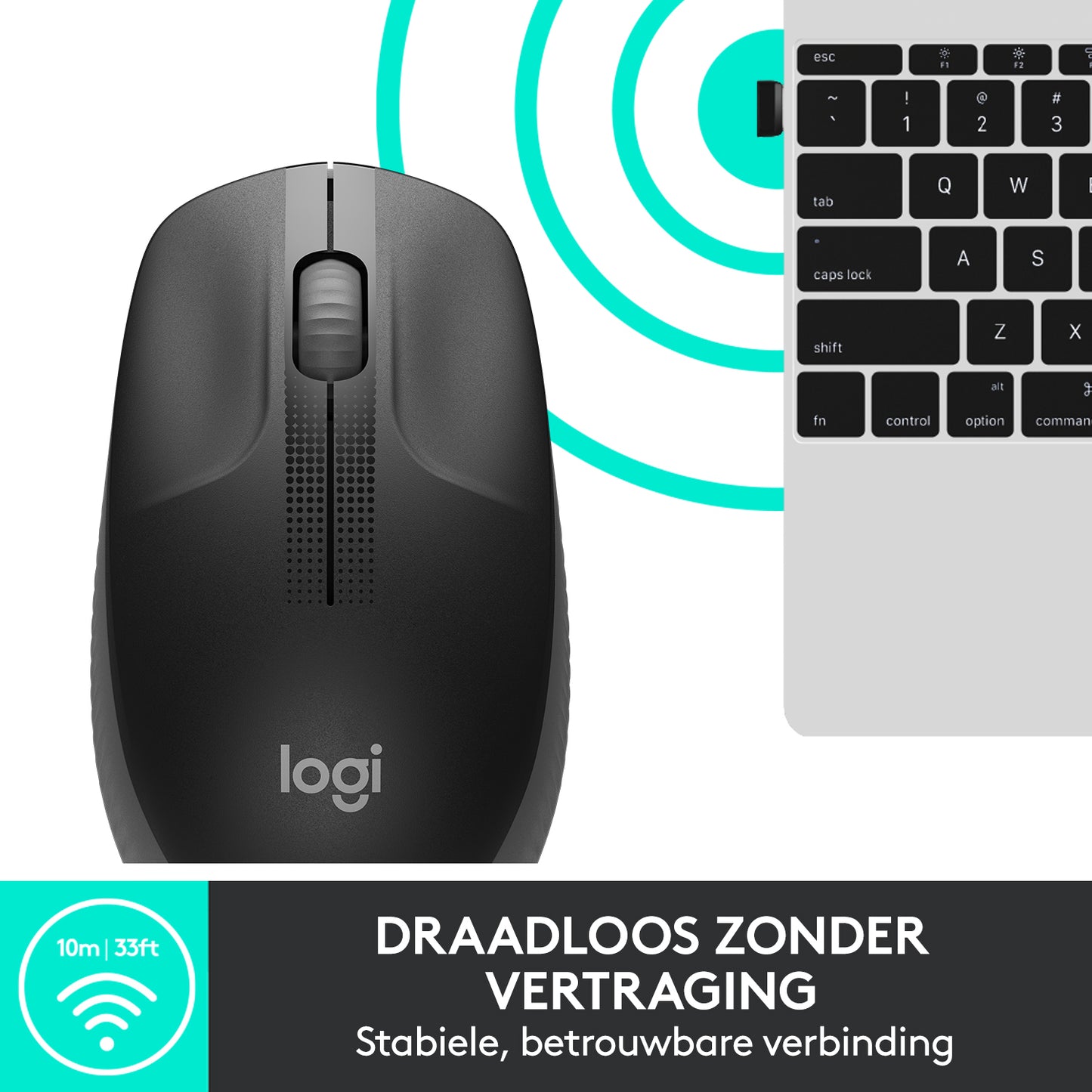 Logitech wireless mouse m190 black