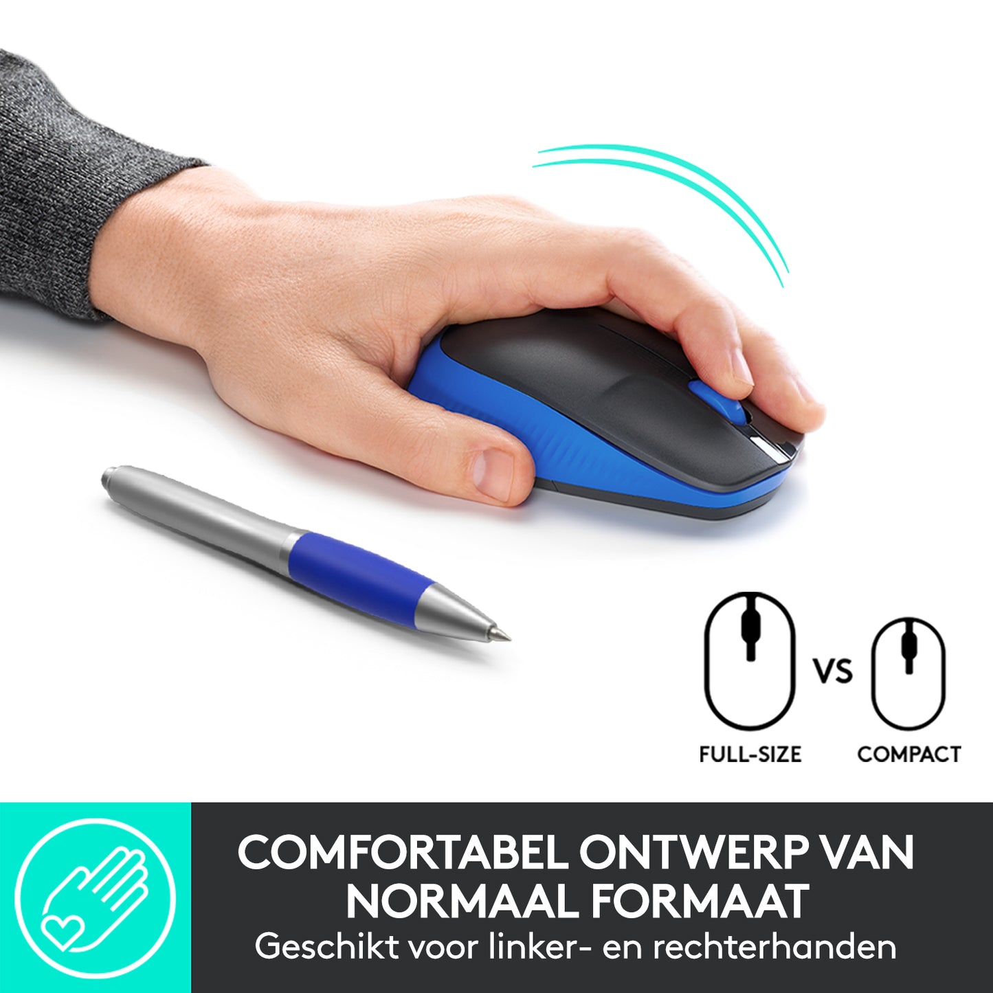 Logitech wireless mouse m190 blue