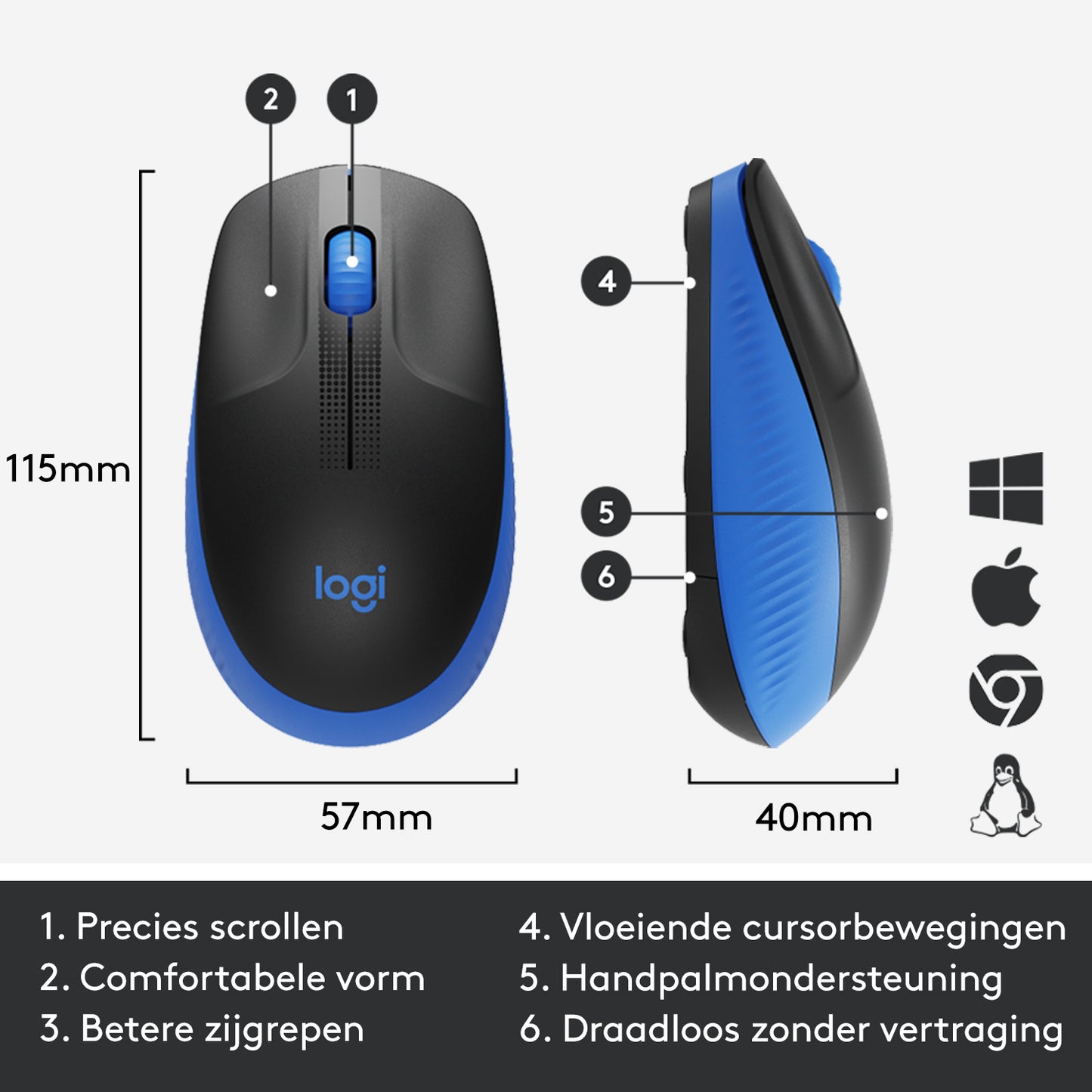 Logitech wireless mouse m190 blue