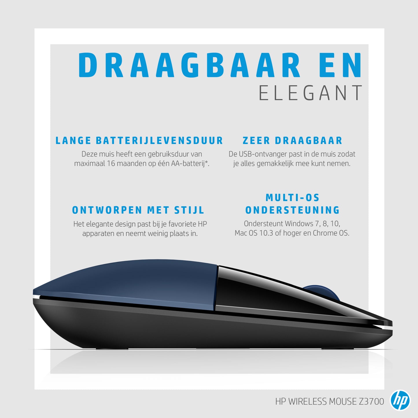 HP draadloze muis Z3700 blauw