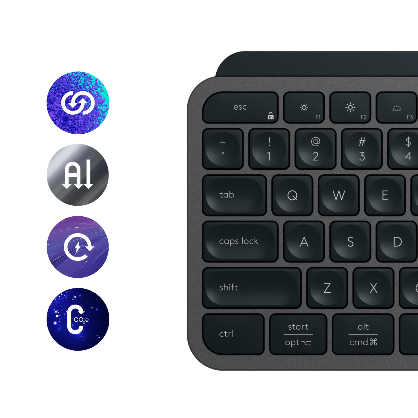Logitech MX Keys S draadloos toetsenbord, BE Azerty, verlicht, Bluetooth, USB C oplaadbaar, voor Windows PC, Linux, Chrome, Mac