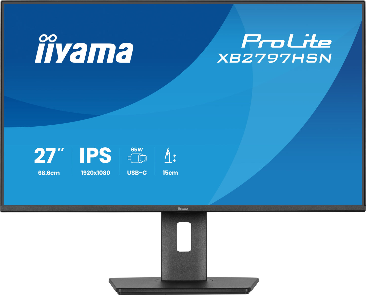 Iiyama Prolite XB2797HSN-B1 27WIDE LCD, 1920 x 1080, 100 Hz IPS panel, LED Bl., Adaptive Sync, USB-Hub (2xOut v3.2 +2xUSB-C(7,5 Watt)), Piv