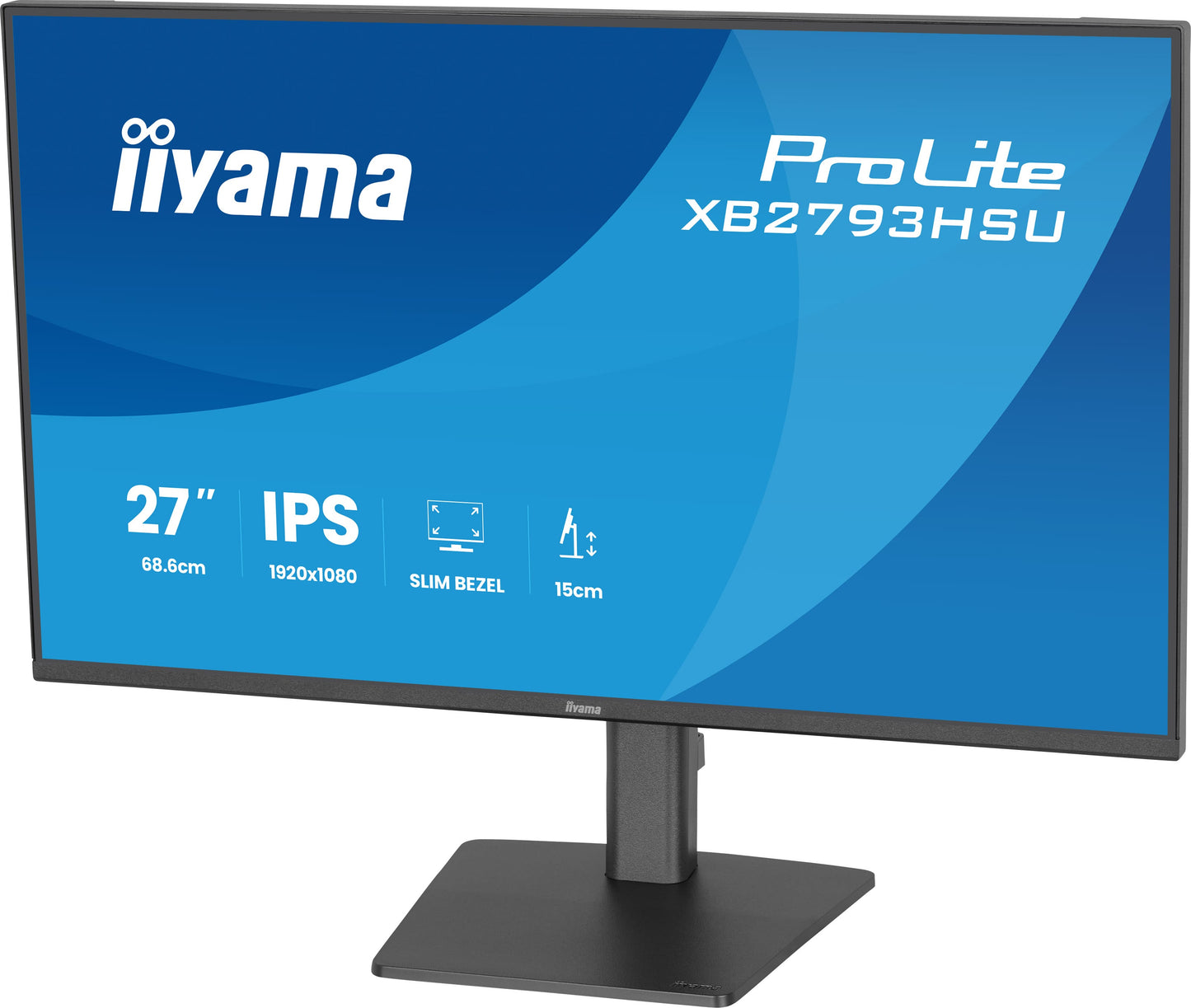 IIYAMA XB2793HSU-B1 27inch IPS FHD 120Hz 350cd/m2 1ms 1500:1 HDMI DP Speakers 2xUSB 2.0 Speakers 15cm Height Adj.