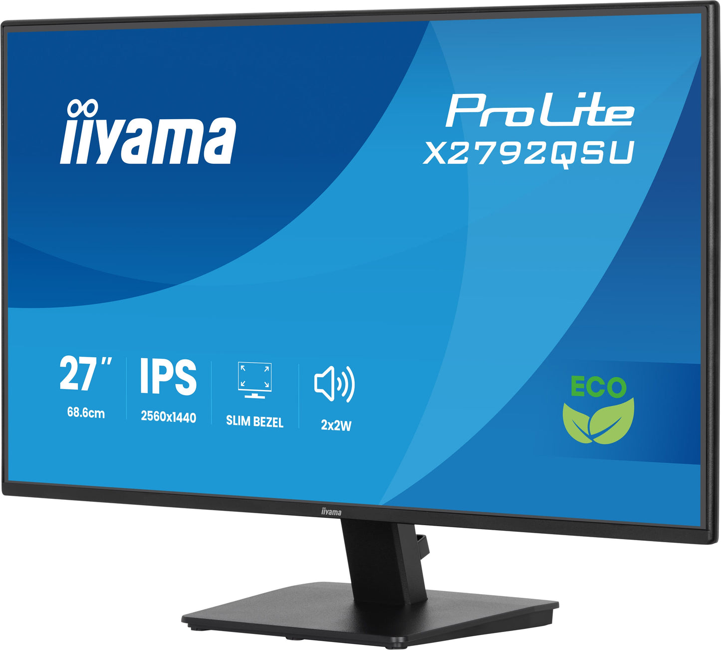 IIYAMA 27WIDE LCD, 2560 x 1440, 120 Hz IPS panel, LED Bl., Adaptive Sync, USB-Hub(2xOut v3.2), 350 cd/m², 1500:1 Static Contrast, 80.000.00