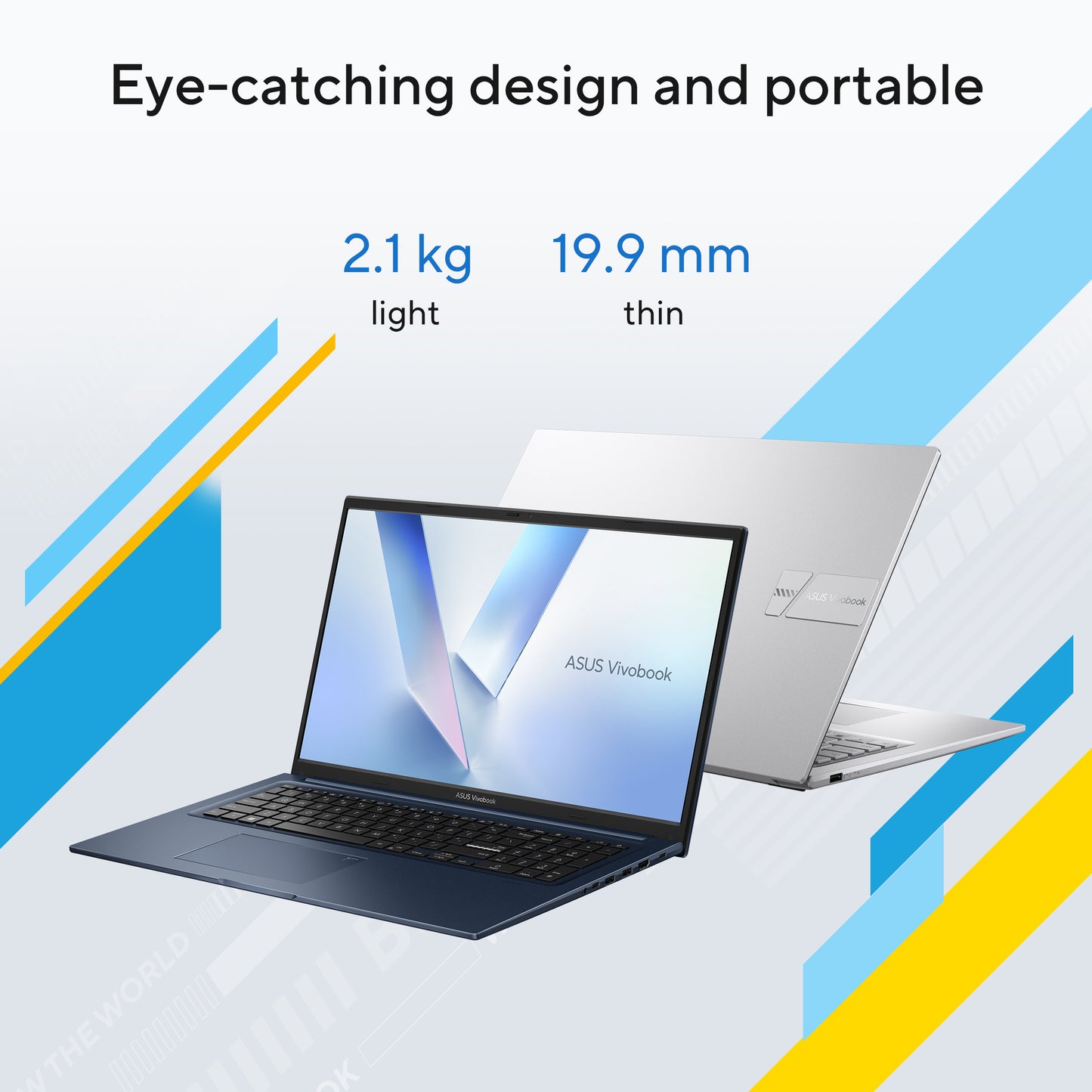 ASUS Vivobook 17 X1704VA-AU1080W, 17.3 FHD IPS, Intel Core 3 100U, 8GB, 512GB SSD, W11H, Blauw